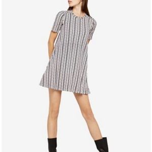 BCBGeneration Birchy striped navy pink combo A-line dress